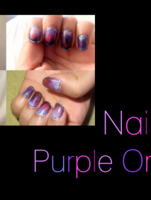 Nail Art Purple Ombre Stiletto Sharp Style