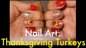 thanksgiving turkeys nail art